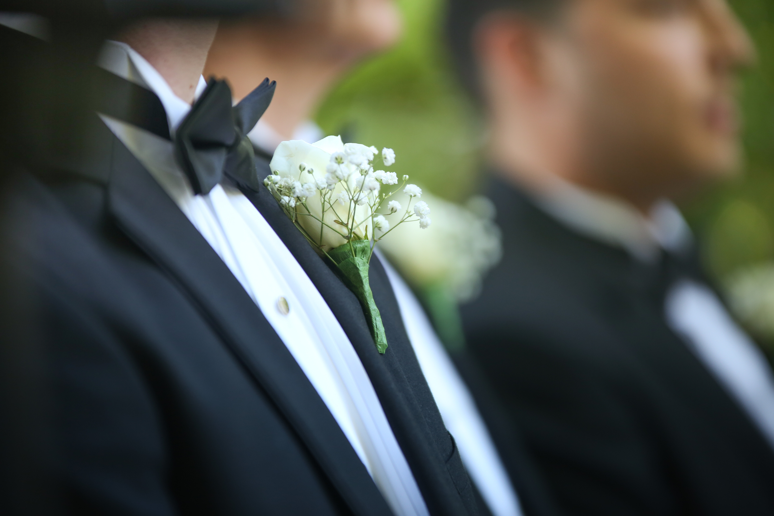 Baby's Breathe boutonniere at Columbia SC wedding 