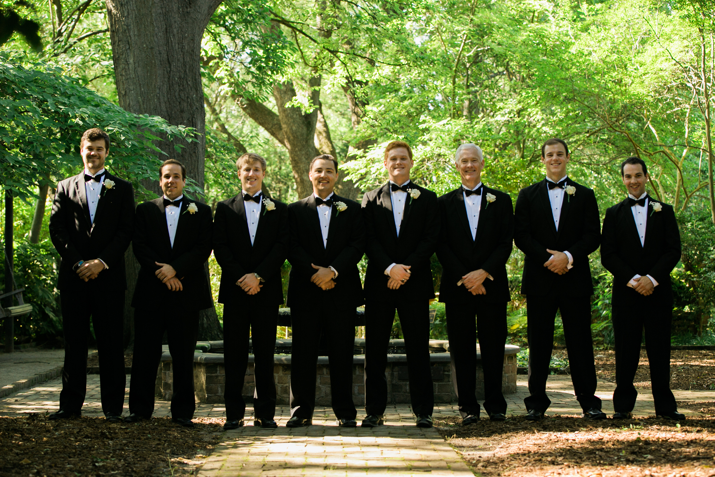 Groomsmen in Black Tuxedos at Columbia SC wedding 