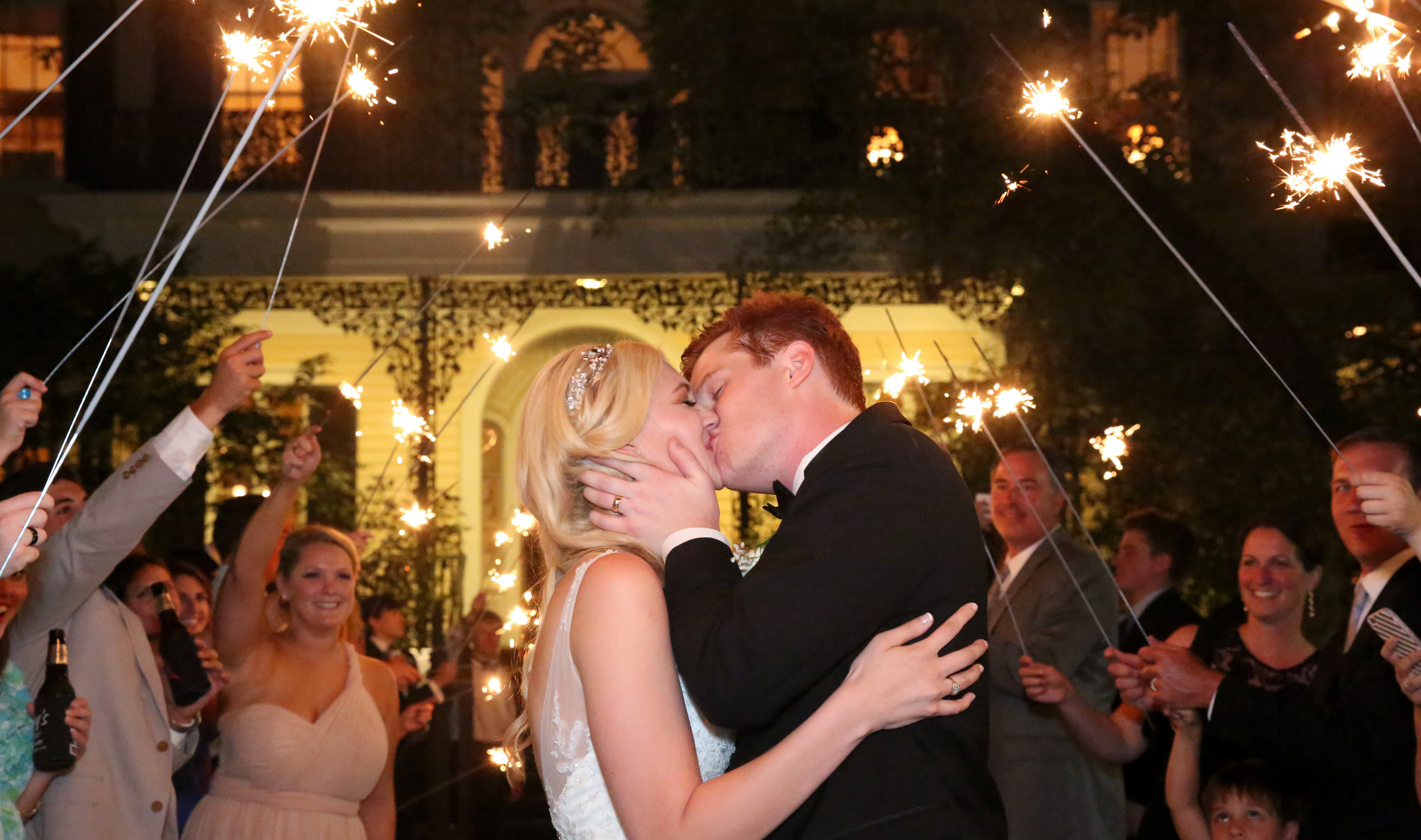 Sparkler exit at Columbia SC wedding 