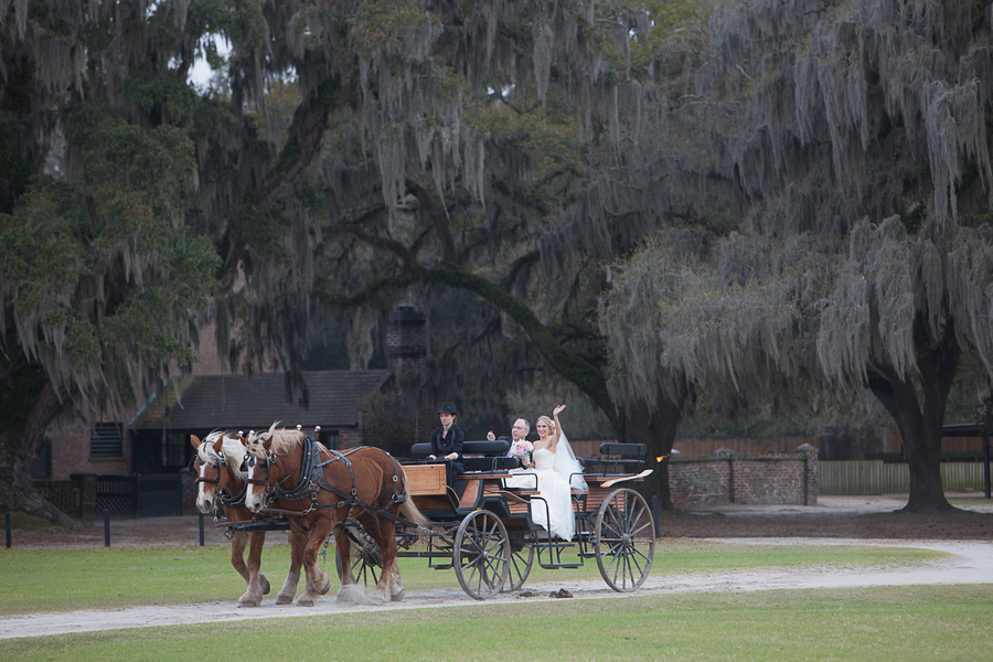 Carriage Ride at Middleton Place Wedding In Charleston, Sc