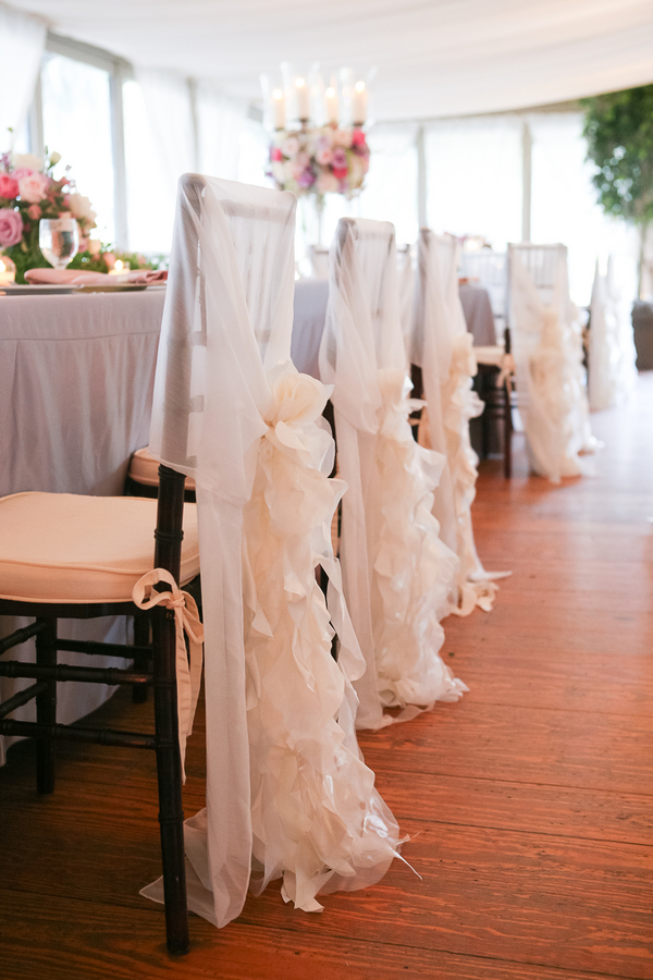 Charleston wedding chair cover with ruffles