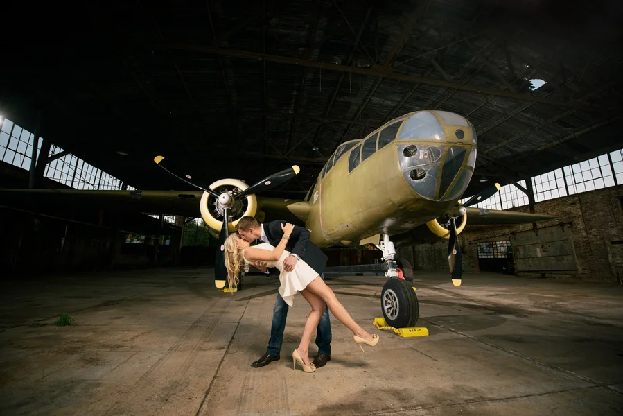 Curtiss-Wright Hangar Engagement by Joshua Aaron Photography
