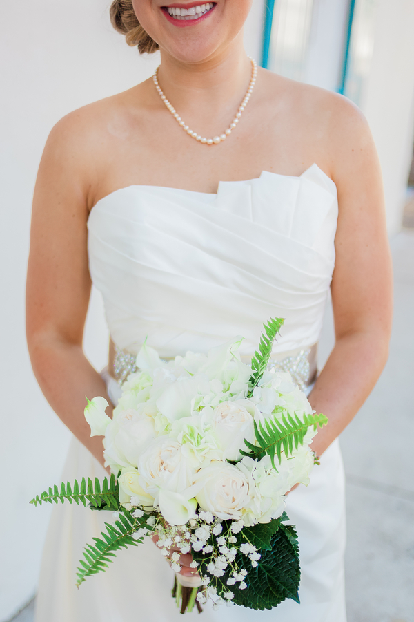 White Charleston wedding bouquet 