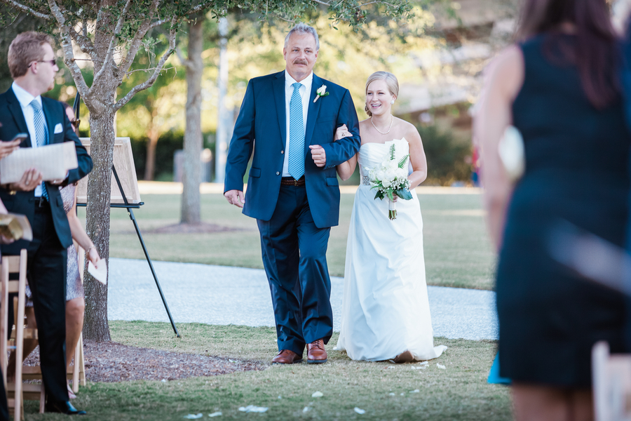 Outdoor Charleston wedding ceremony at Cooper River Room