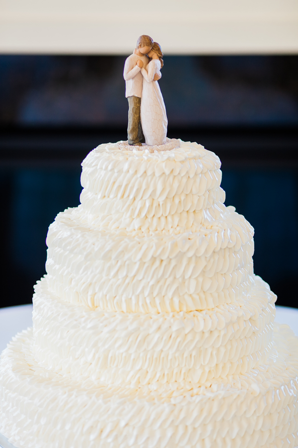White Charleston wedding cake by Judy Nunez Photography