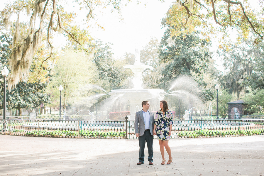 Savannah Wedding Engagement at Forsyth Park by Chloe Giancola Photography