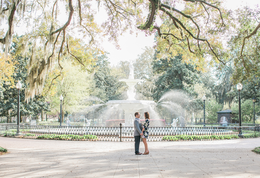 Katie + Ramsey's Savannah Wedding Engagement at Forsyth Park by Chloe Giancola Photography