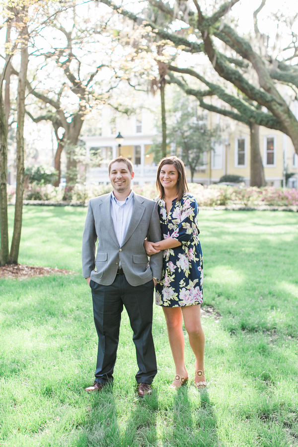 Katie + Ramsey's Forsyth Park Engagement in Downtown Savannah