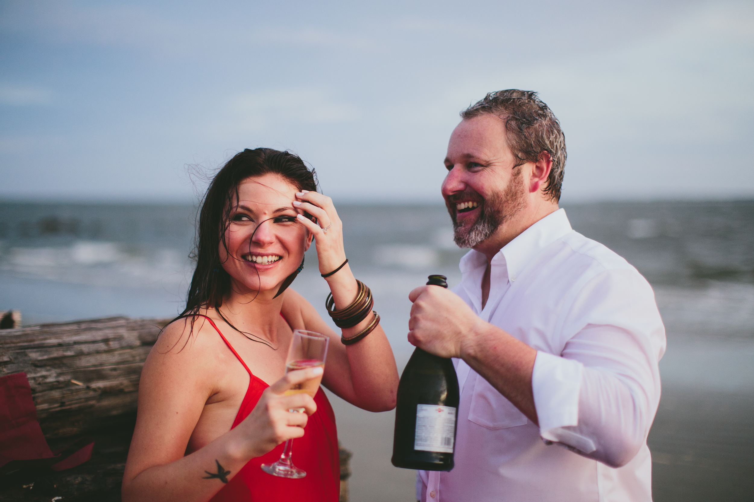 Whitney + Talbert's Charleston Beach engagement by Angela Cox Photography