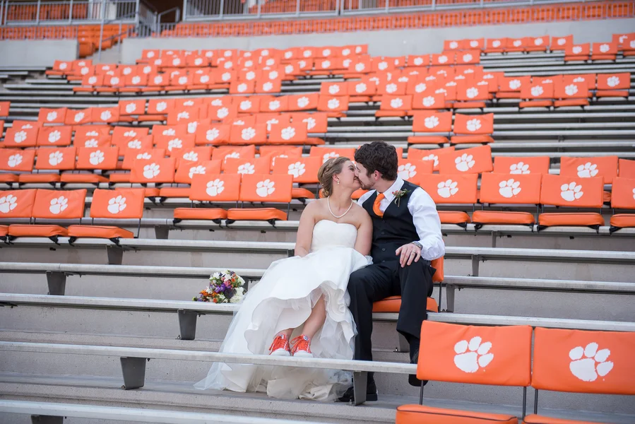 Purple & Orange Clemson and Sleepy Hollow Barn Wedding by Southern Jewel Photography