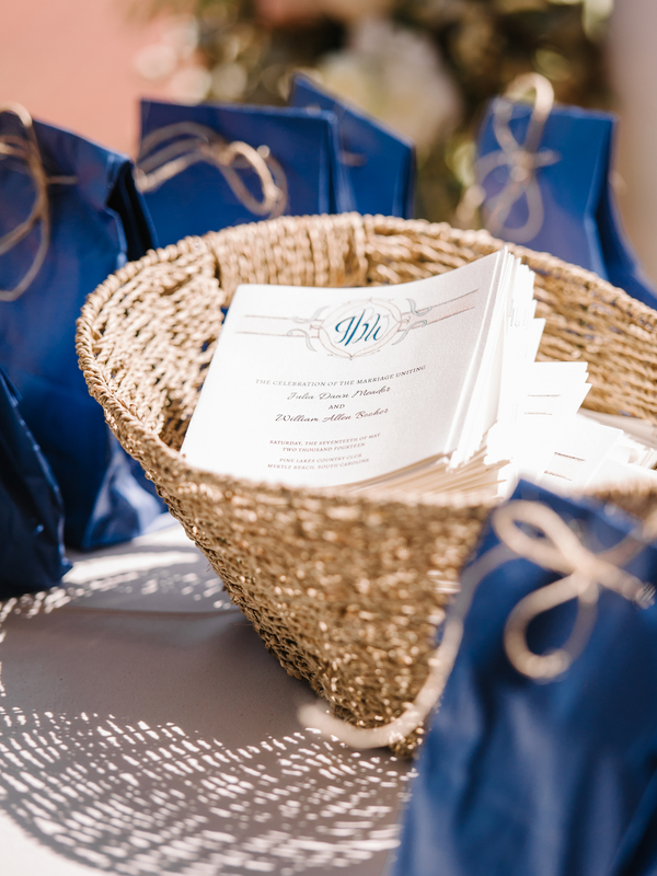 Myrtle Beach Wedding Programs by The Blu Sash 