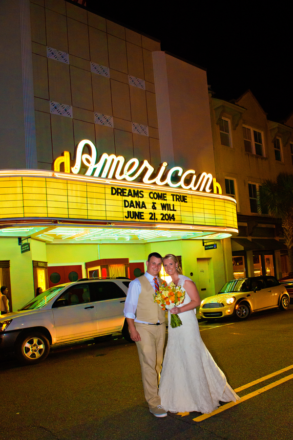 Charleston Wedding in front of the American Theater