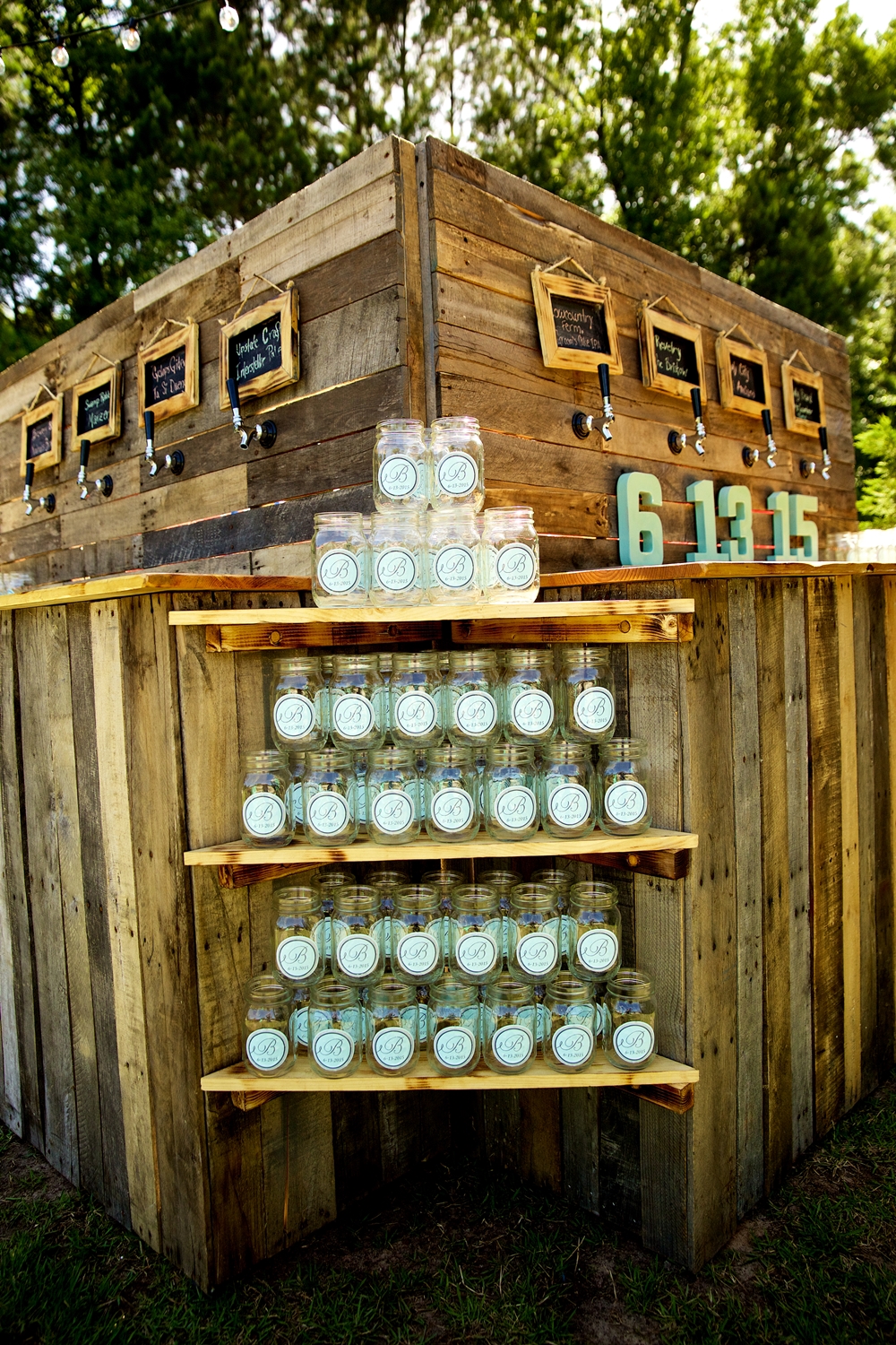 Beers on Tap from Revelry Brewing Co. at Christine Kohler + Brook Bristow's Summer Old Wide Awake Plantation wedding in Charleston, Sc
