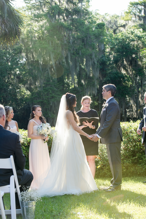 Outdoor ceremony at Magnolia Plantation and Gardens wedding