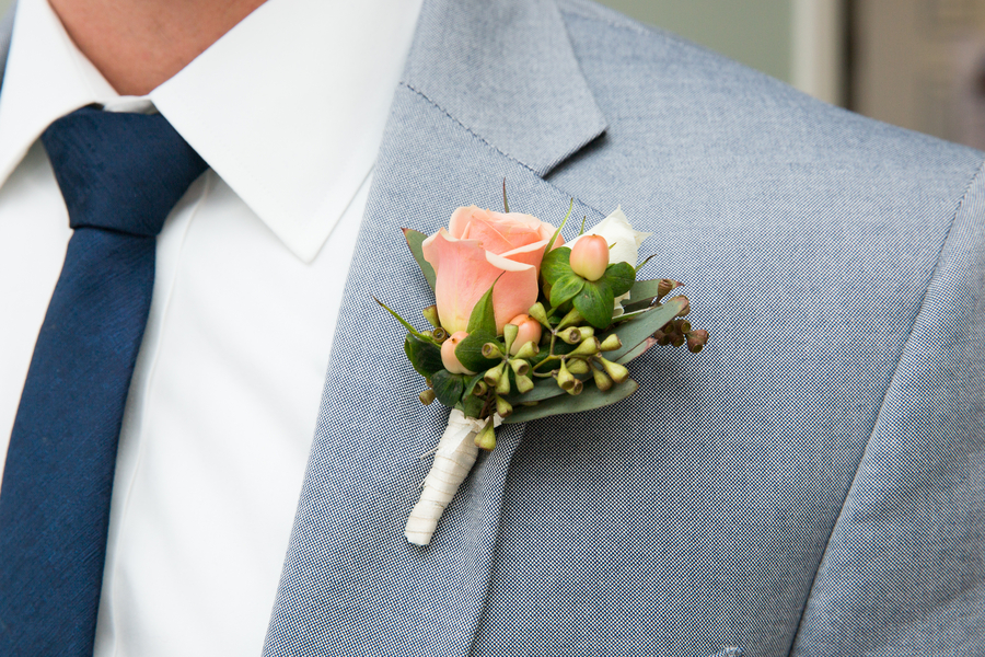 Charleston Wedding Boutonniere at Rice Mill Building