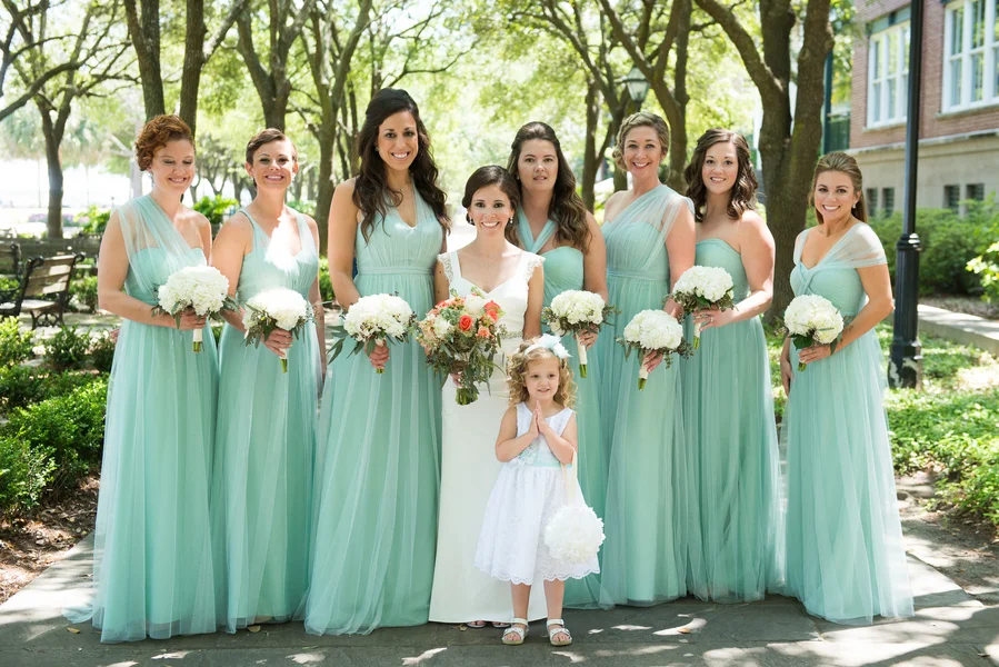 Charleston Bridesmaids at Rice Mill Building wedding