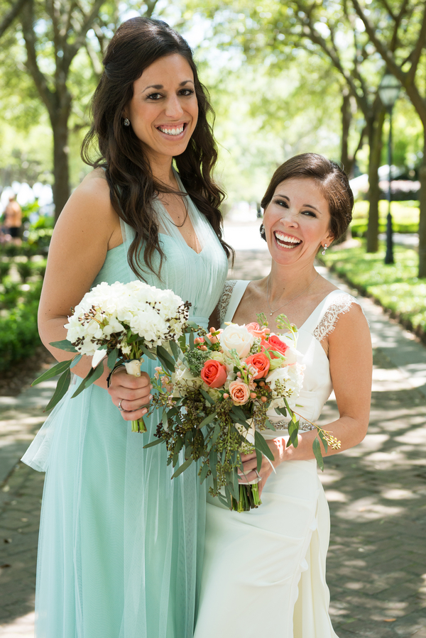 Seafoam Green Bridesmaids dresses at Charleston wedding