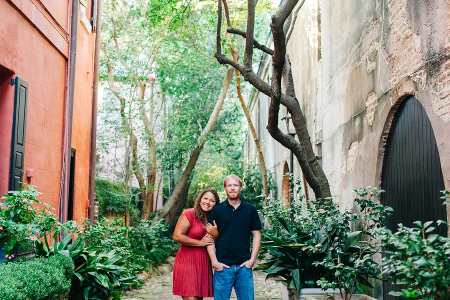 Elizabeth + Allen's Downtown Charleston Engagement Session