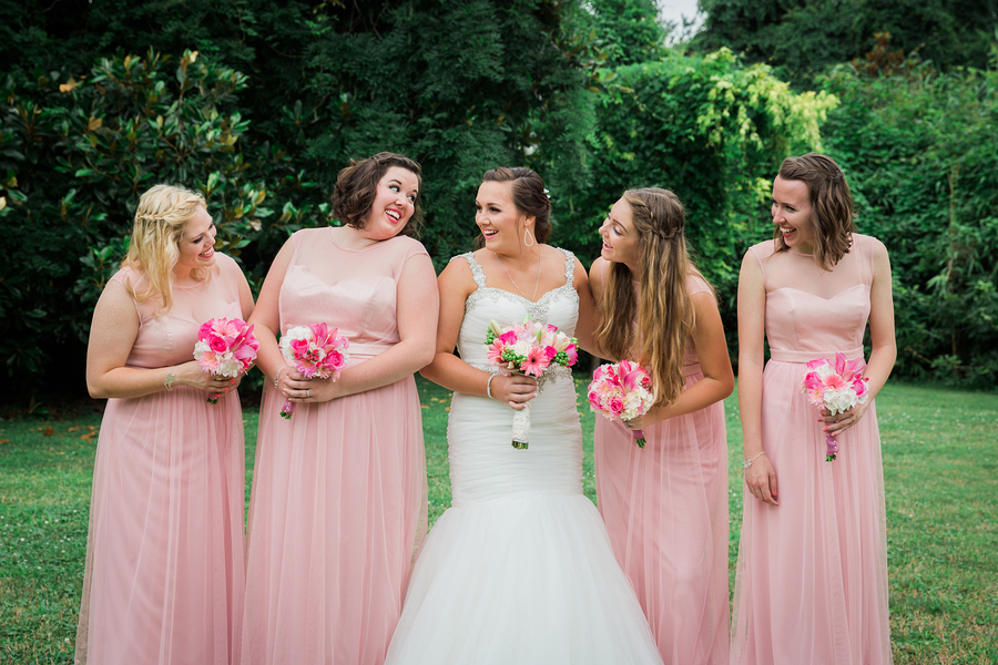 Pink Charleston bridesmaids dresses