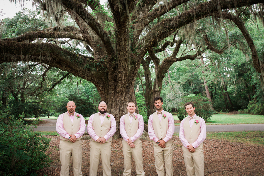 Groomsmen attire at wedding in Charleston, SC from Men's Warehouse
