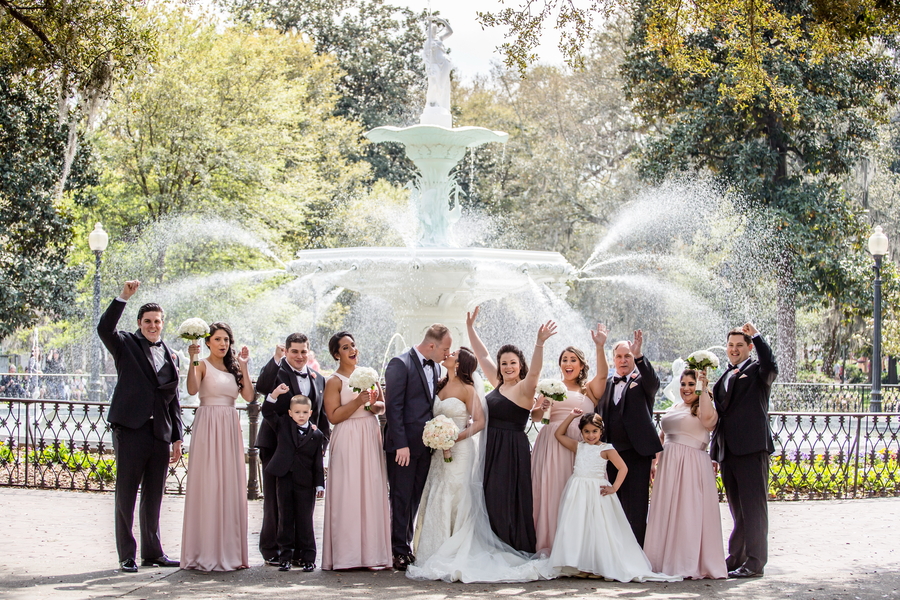 Savannah Wedding at Forsyth Park fountain