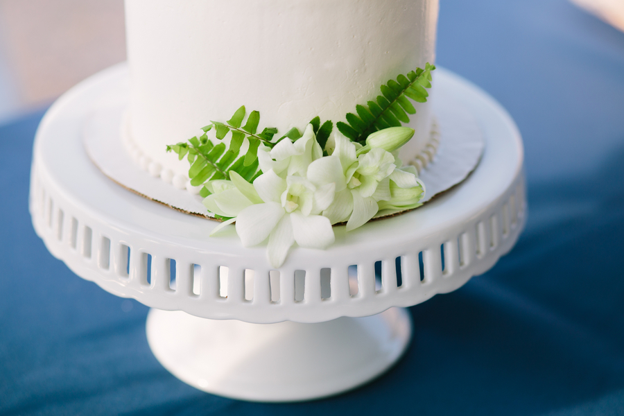 All-white wedding cake