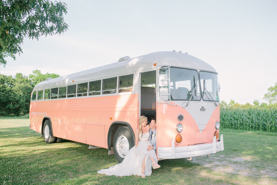 Vintage PInk VW Bus 