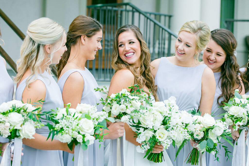 Pale Blue Bridesmaids dresses