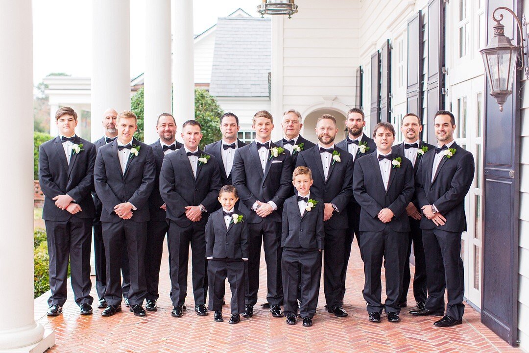 Groomsmen in Black Tuxedos