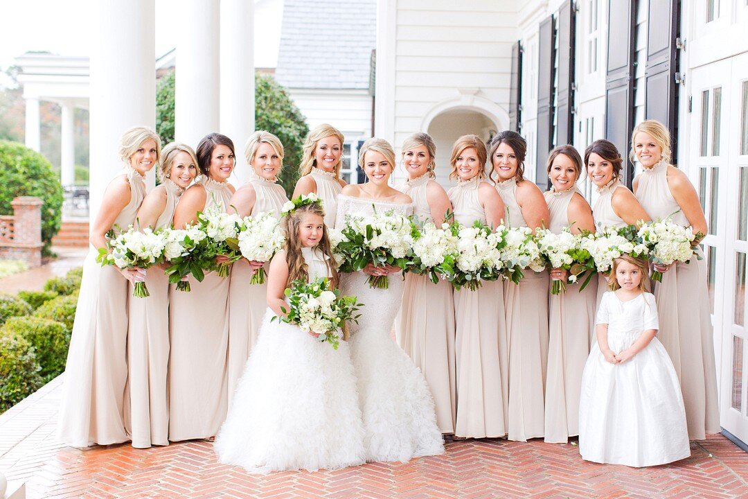 Gold bridesmaids dresses