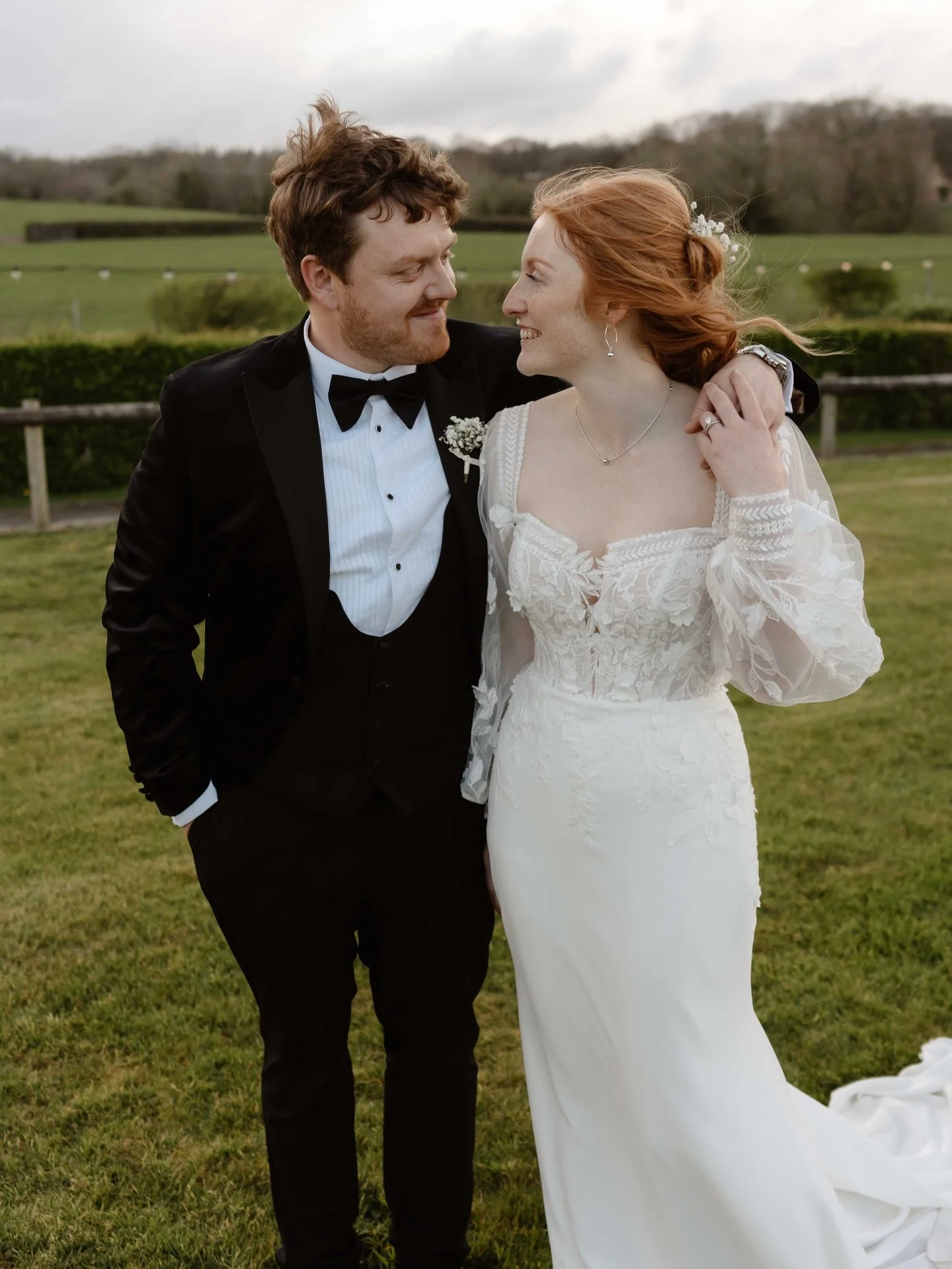 Sumer &amp; Lewis 

Dress - @shropshirecountrybrides 
Alterations - Code : Bridal
Flowers - @white_fields_florist 
Hair - Nicky Davies
Makeup - CharlotteGriffithsmakeup
Band - Neon Rodeo
Rings - @rowsjewellerschester