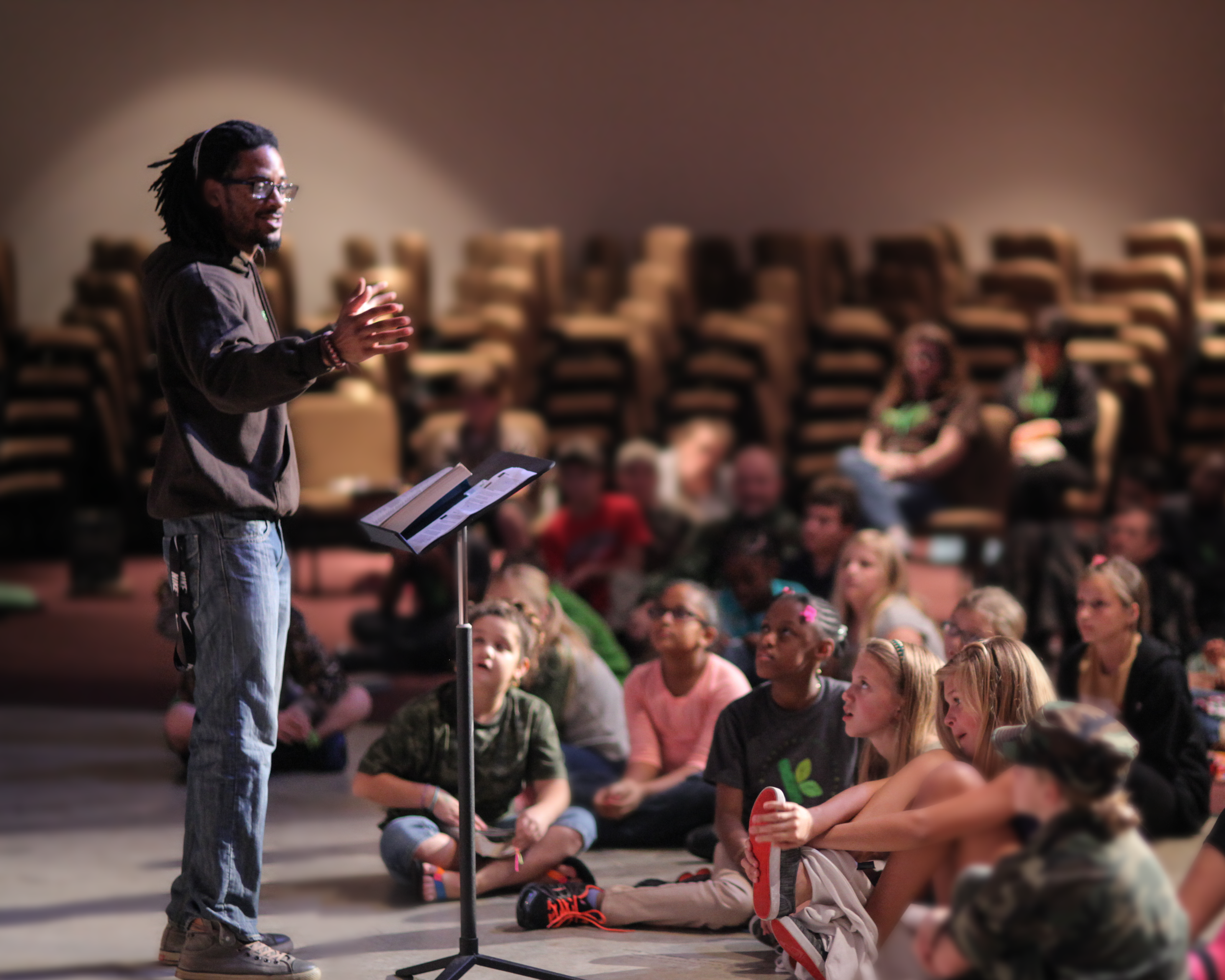 KidzLife leader teaching children in a church service