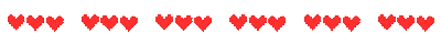 A row of red hearts