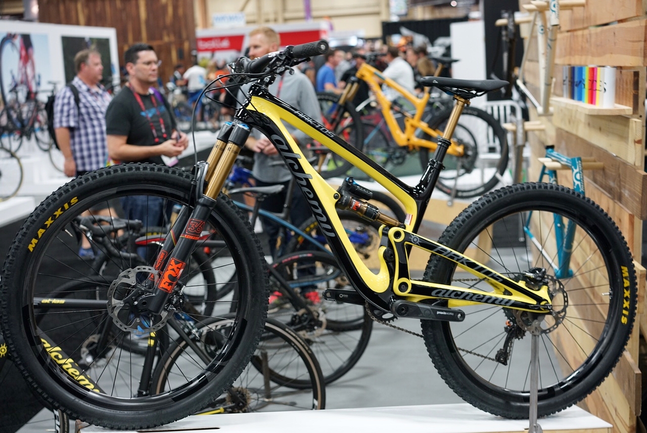 This bike was just HOT. Alchemy is a small hand-made bike brand from Colorado and they recently entered the mountain bike world with this beauty. The frame and shock alone retail for well over $3,000.