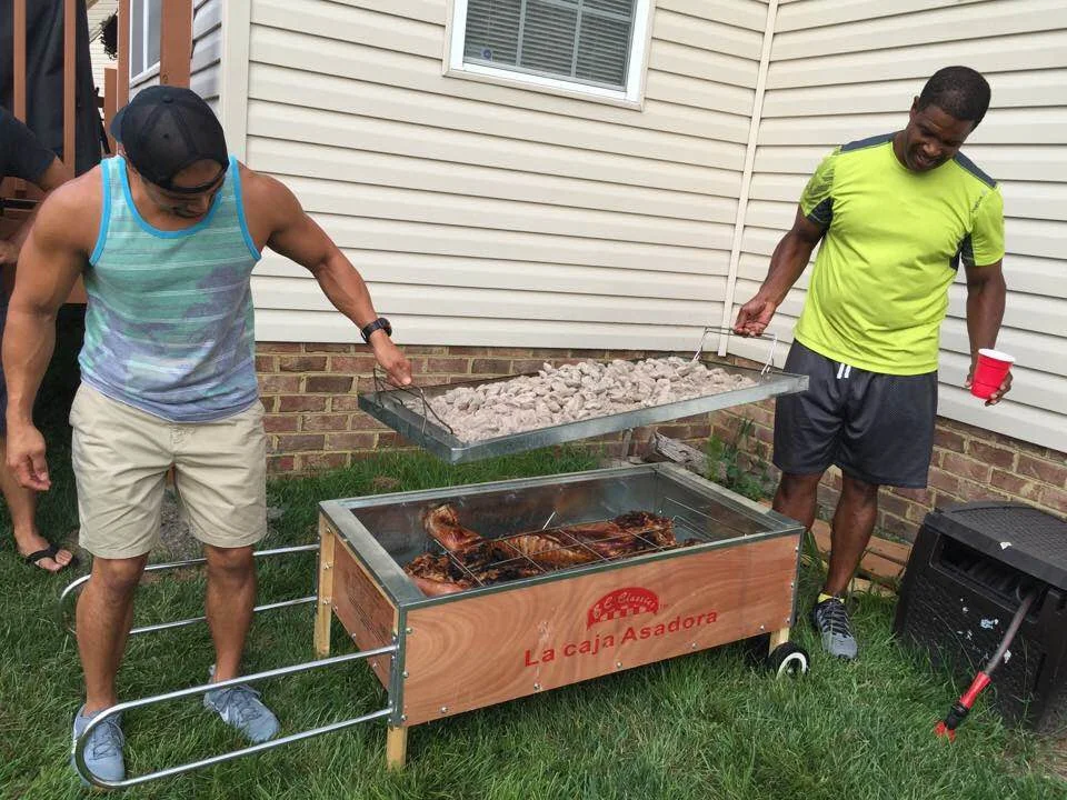 Pete and G checking on the pig