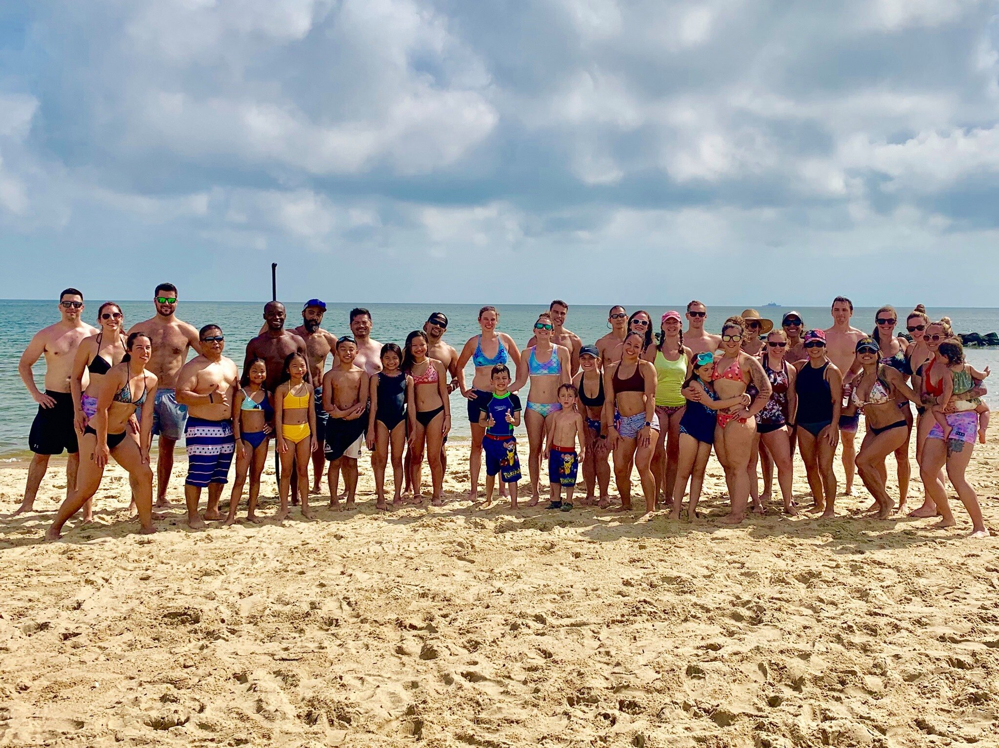 Shana (far right), Beach WOD! July 2019