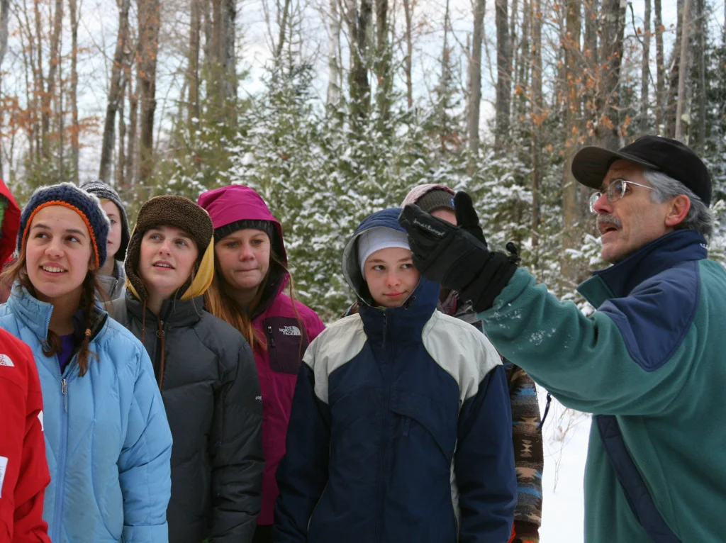 John Bates leading a nature hike.