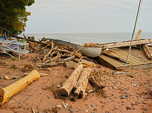  Capser Road beach scene after the storm; photo by Tina Nelson