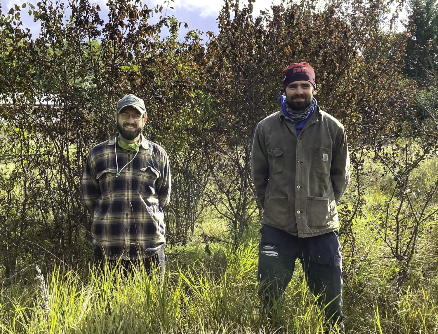 Michael Sinclair &amp; Nile Merton, Bay Area Environmental Consulting, with Recently Treated Buckthorn