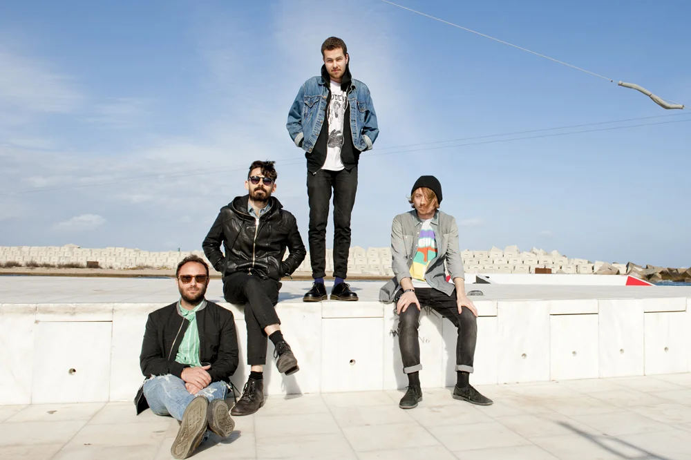 Local Natives posing backstage at Primavera on the 24th of May 2013