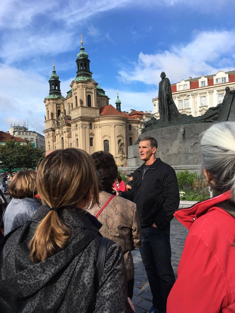 Talking about the life of John Huss in front of the Huss Monument in Prague. Pictures below from Bethlehem Chapel just a short distance from the monument.