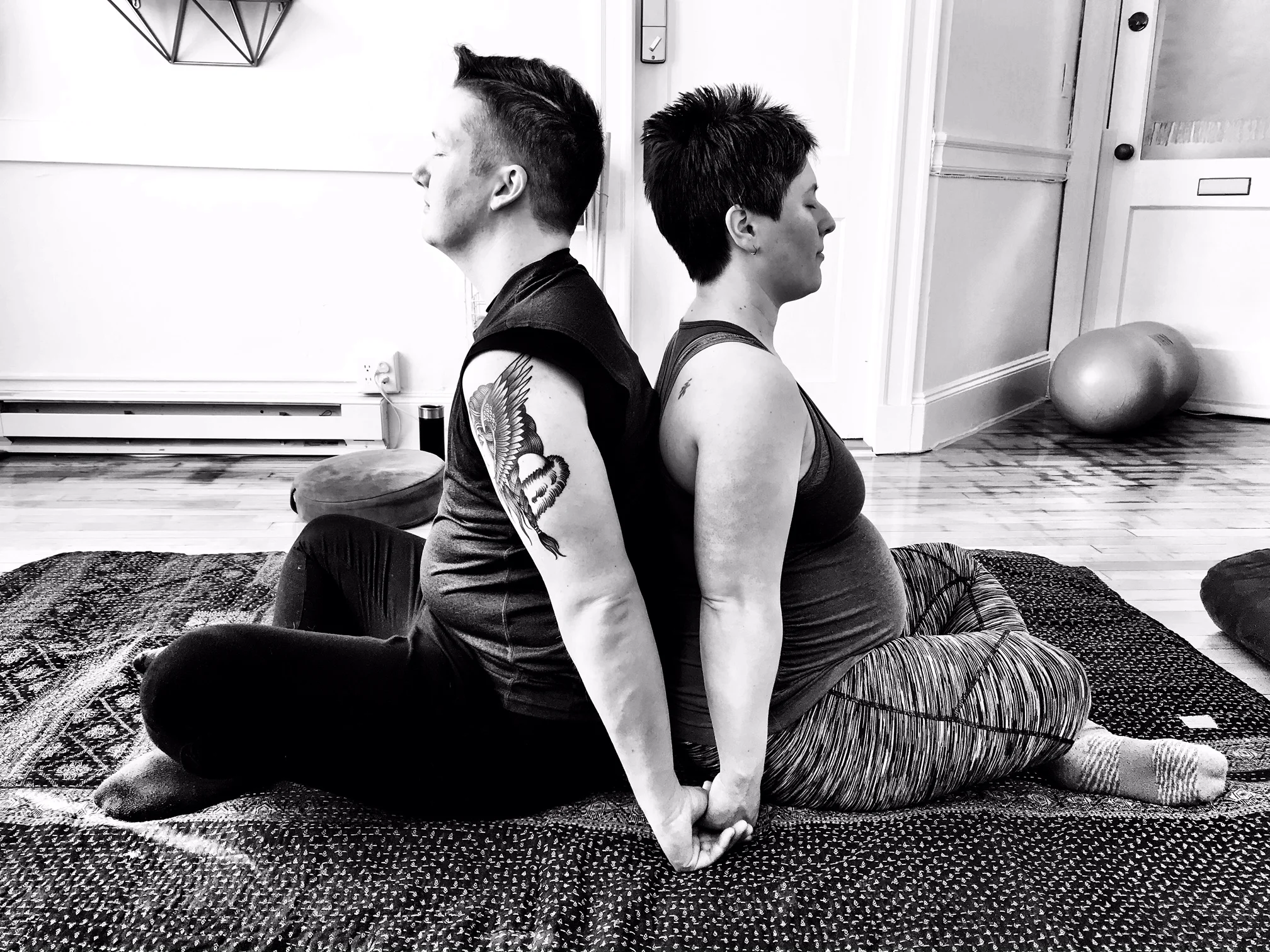 Couples Yoga Therapy for relationship growth, combining partner yoga poses and facilitated dialogue for radical (re)connection. Boston, MA