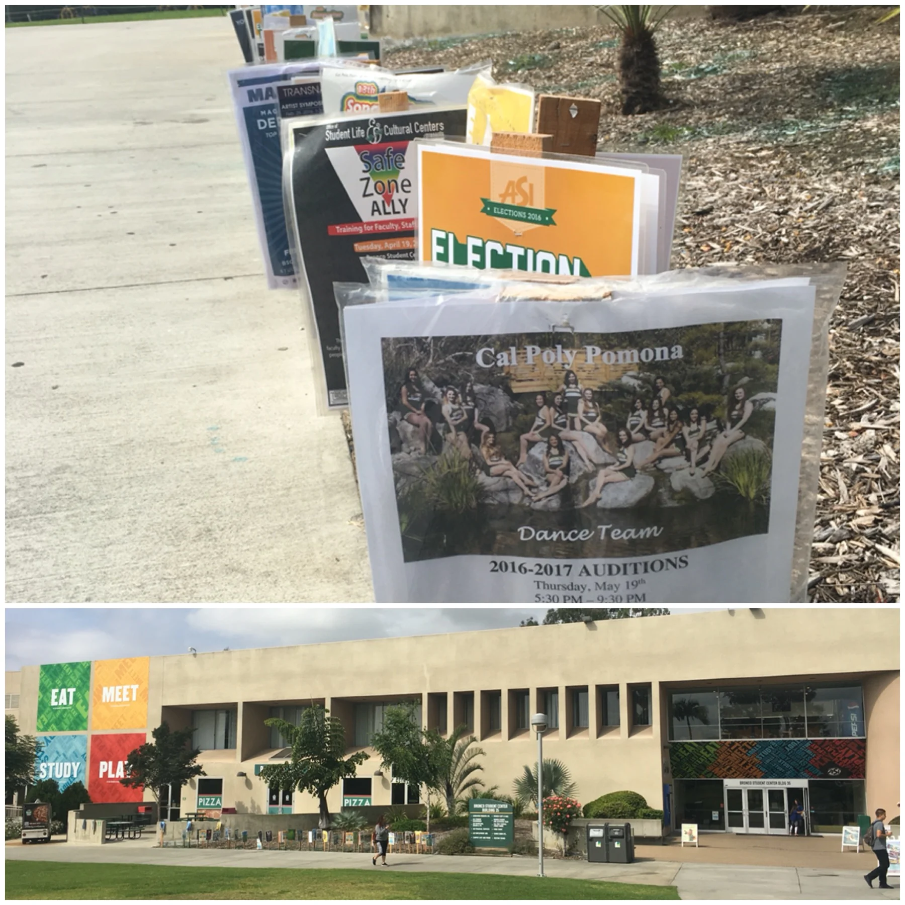 Flyers outside the Student Center