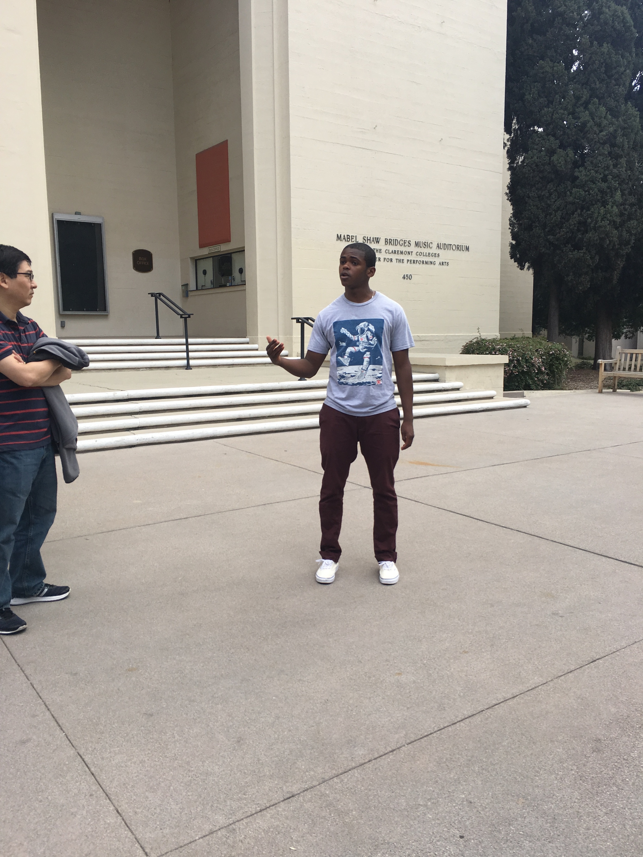 Our tour guide, a freshman at Pomona College