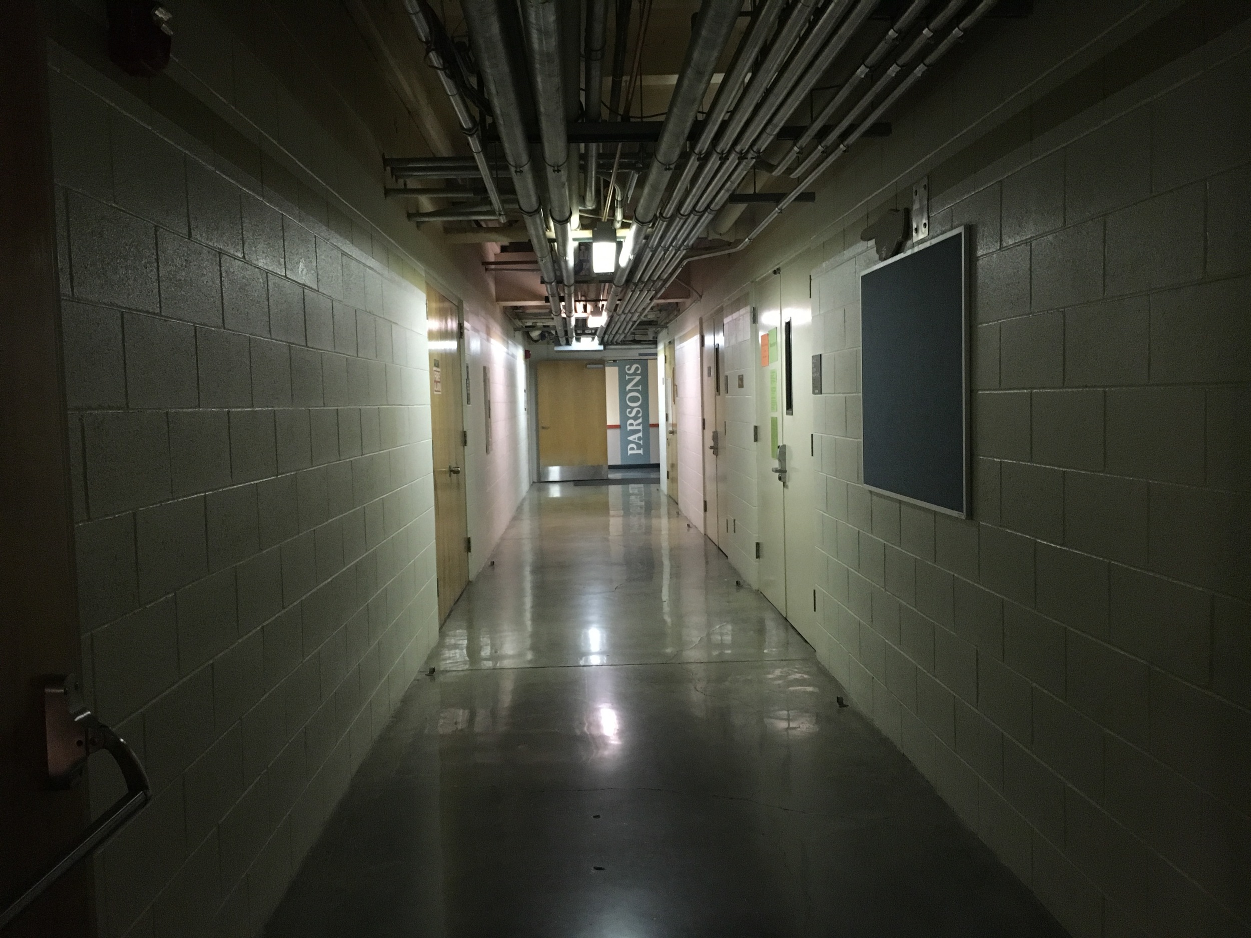 One of the many tunnels that connect the departments