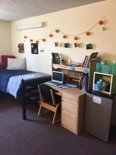 Dorm room at Bentley University