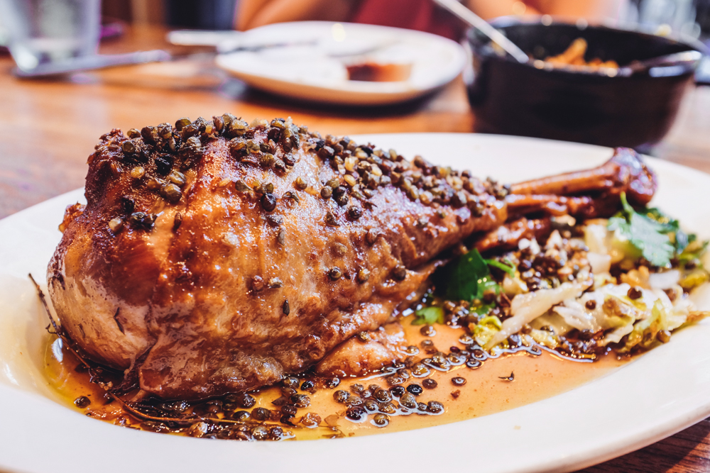 Turkey Leg Confit, Crispy Lentils, Treviso, Endive, & Agrodolce @ The Purple Pig