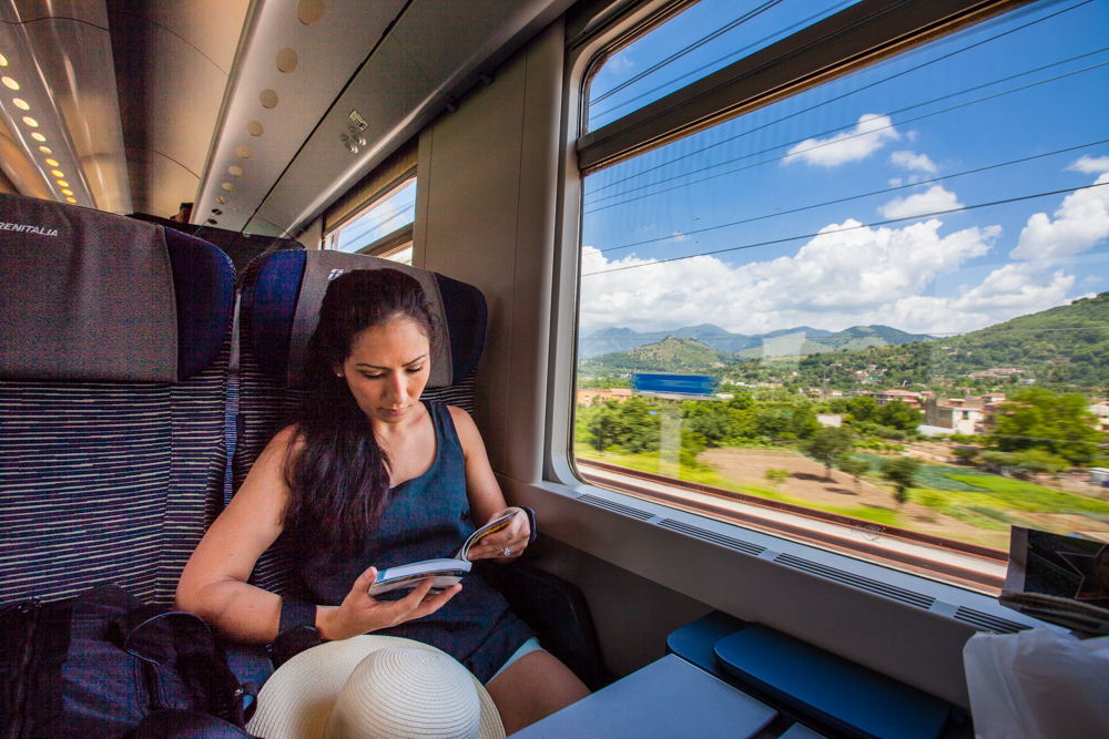 The high-speed train from Salerno to Rome. In our booth, we met a very nice elderly man from a small town outside of Rome. He was one of the few people we met who didn't speak English. However, with our little knowledge of Spanish words that were similar to Italian, and many hand gestures, we were able to hold a meaningful conversation that made that time go by fast. He told us about the must-see sights in Rome, where to find food, how to get to the Colosseum, and about his hometown. It was so nice to meet someone who was genuinely kind towards tourists.