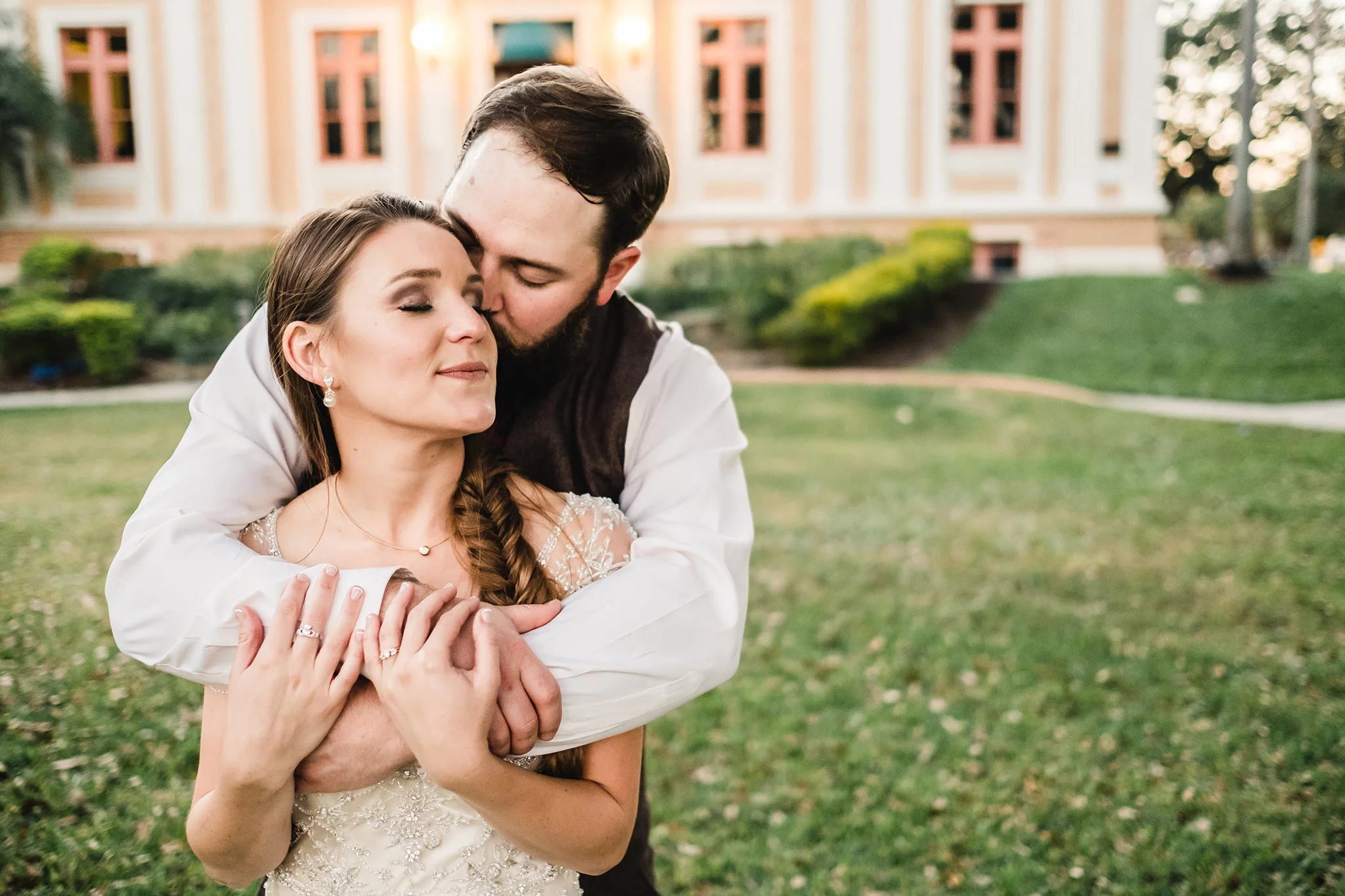 Mirror Lake Library - Tampa Wedding Photographer - Pink Warm