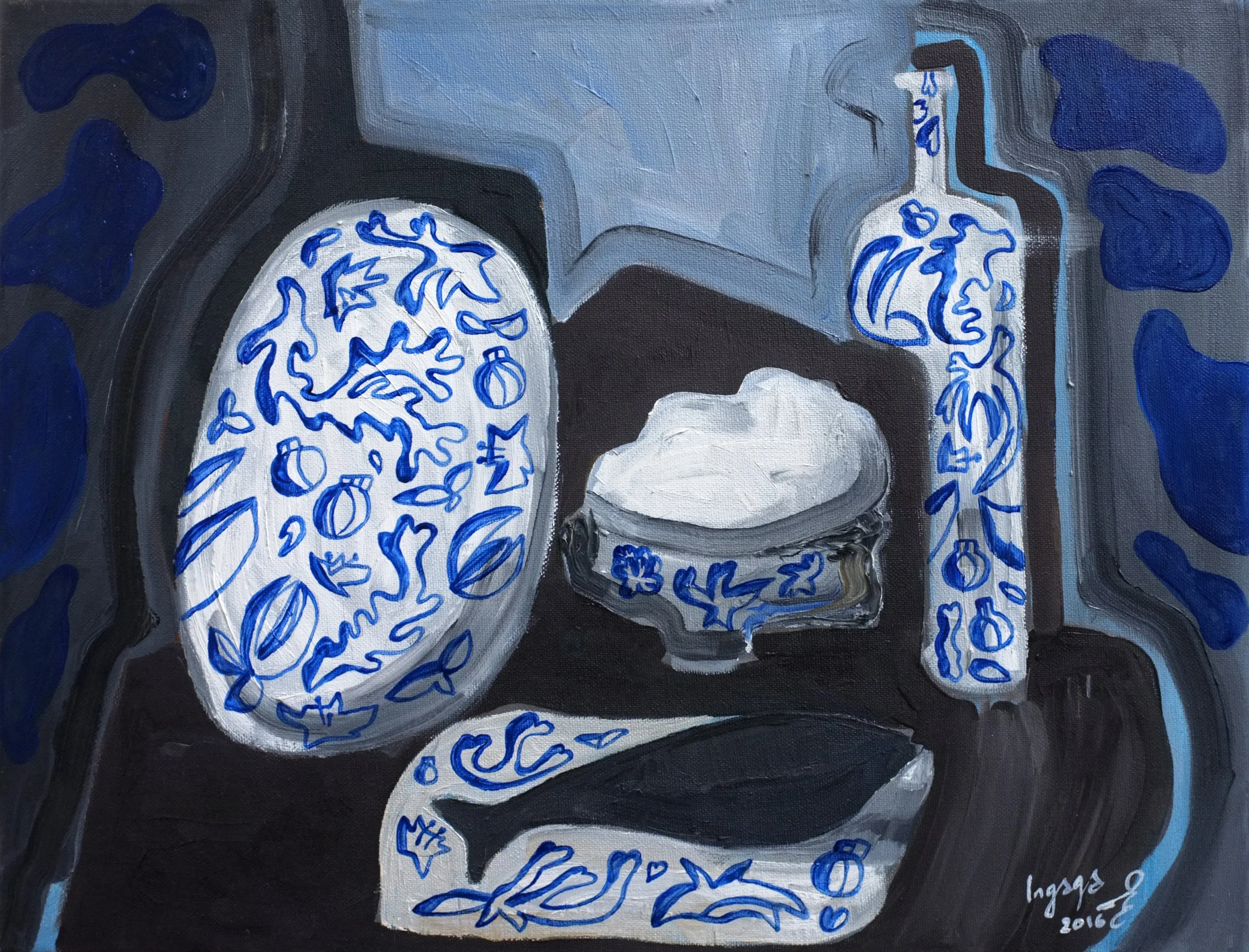 DINNER FOR ONE 40x50cm Oil on canvas / 2016